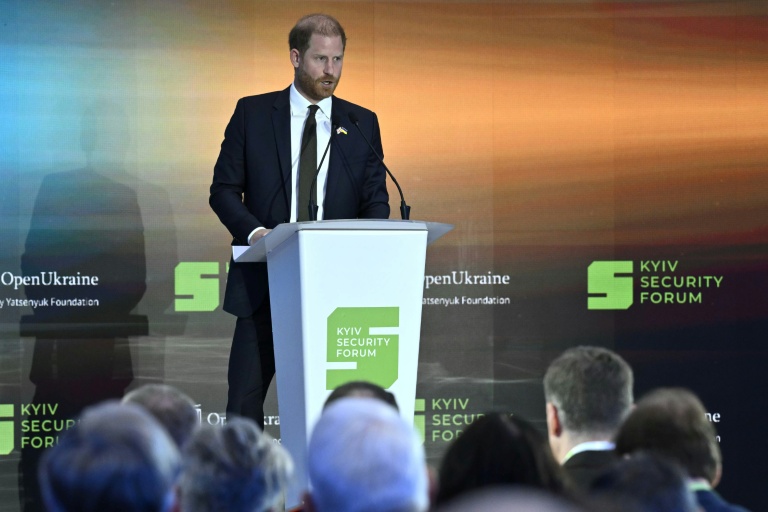 Le prince Harry lors du Forum sur la sécurité à Kiev, le 23 avril 2026 en Ukraine