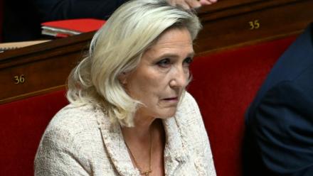 La présidente du groupe RN à l'Assemblée nationale, Marine Le Pen, le 8 septembre 2025, à Paris
