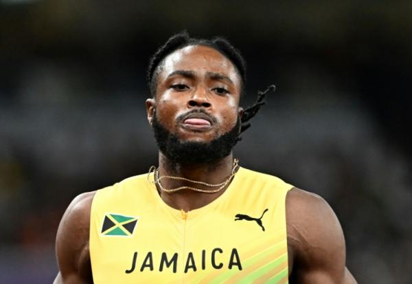 Le sprinteur jamaïcain Kishane Thompson lors des séries du 100 m aux Mondiaux de Tokyo, le 13 septembre 2025