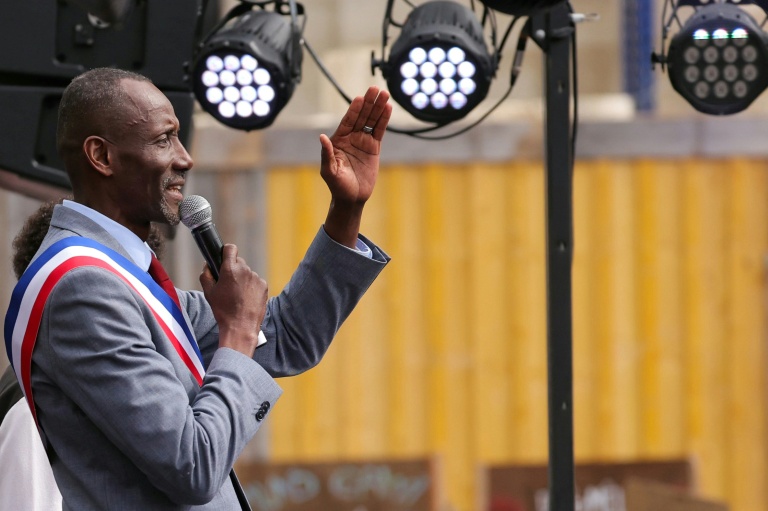 Bally Bagayoko, maire de Saint-Denis, lors d'un rassemblement contre le racisme, Saint-Denis, le 4 avril 2026