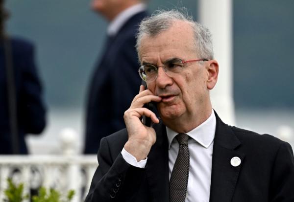 Le gouverneur de la Banque de France François Villeroy de Galhau, lors d'une rencontre des ministres des Finances du G7 à Stresa en Italie, le 24 mai 2024