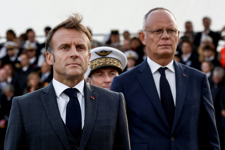 Le président de la République Emmanuel Macron (G) et le patron du parti Horizons Edouard Philippe, le 12 septembre 2024 au Havre