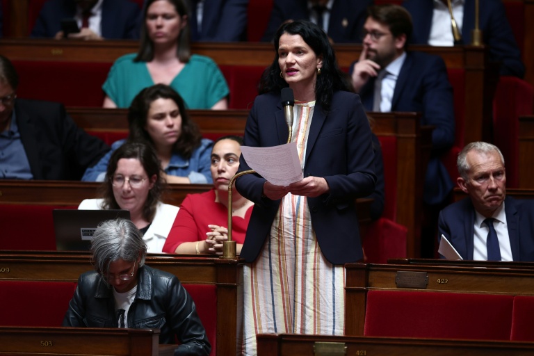 La députée socialiste Mélanie Thomin à l'Assemblée nationale, à Paris, le 8 juillet 2025