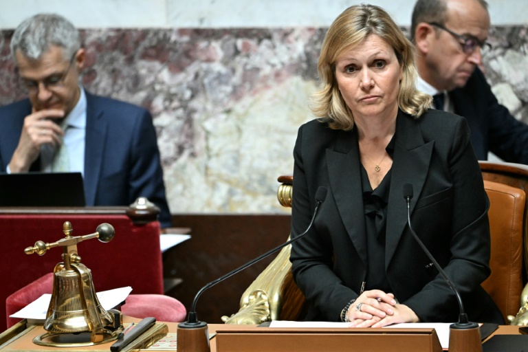 La présidente de l'Assemblée Yaël Braun-Pivet lors d'une séance à l'Assemblée nationale, le 8 septembre 2025 à Paris