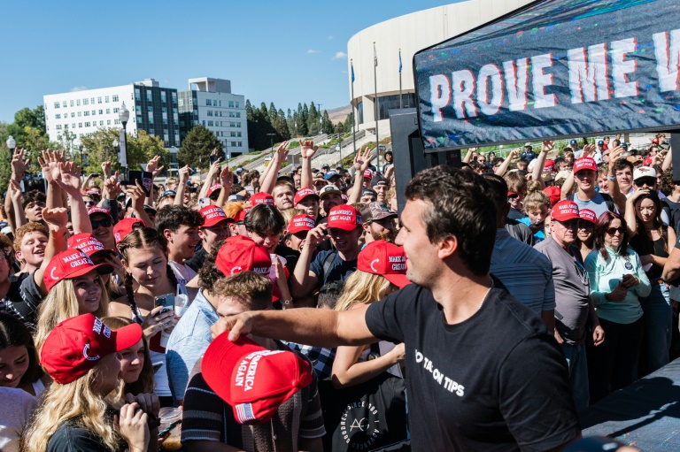 Charlie Kirk, lors d'un rassemblement à Reno, au Nevada, le 8 octobre 2024