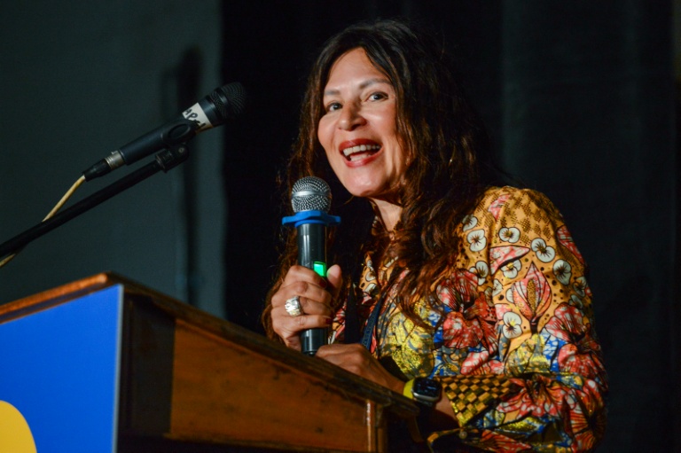 Cori Thomas, la fondatrice du festival de cinéma de San Quentin, à la prison de San Quentin, en Californie, le 23 octobre 2025