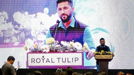 Rabi Lamichhane, fondateur du Rastriya Swatantra Party (RSP), à Katmandou le 18 mars 2026
