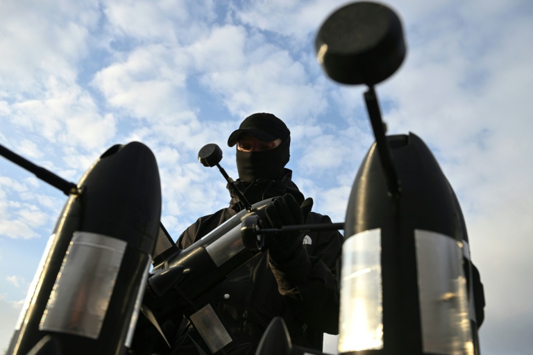 Des drones P1-Sun de la société ukrainienne Skyfall en Ukraine, le 19 mars 2026