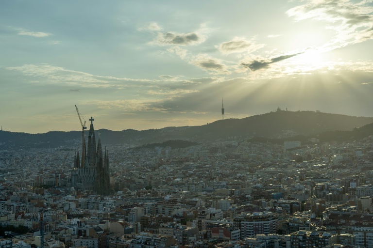 La basilique Sagrada Familia de l'architecte Antoni Gaudi avant la visite du pape Léon XIV, le 8 juin 2026 à Barcelone