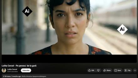 Image tirée d'une vidéo montrant la chanteuse Lolita, générée par IA,  à Bucarest, le 16 avril 2026 en Roumanie