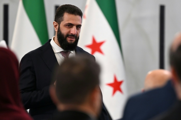 Le président syrien Ahmad al-Chareh, le 12 mai 2026 à Damas
