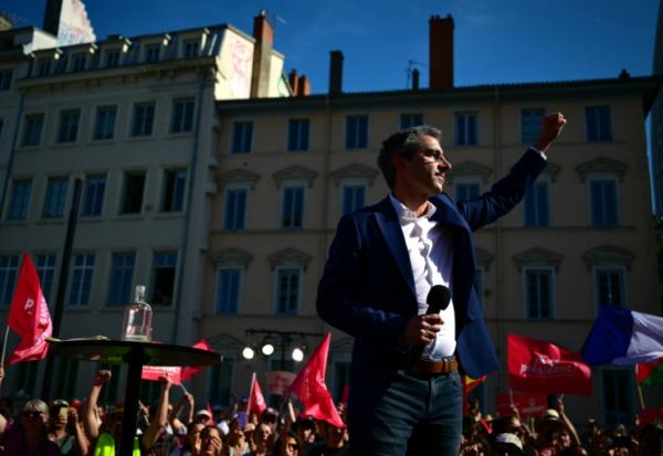 Le député François Ruffin, candidat à l'élection présidentielle, lors d'un meeting à Lyon, le 25 avril 2026