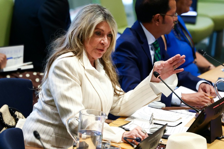 La diplomate équitorienne Ivonne A-Baki au siège de l'ONU New York le 20 août 2026.