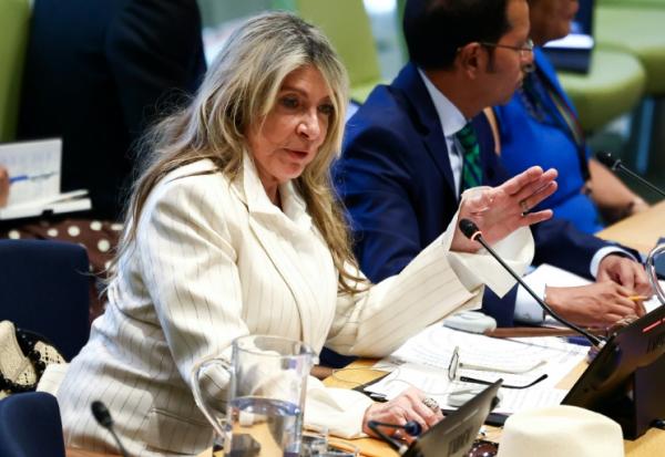 La diplomate équitorienne Ivonne A-Baki au siège de l'ONU New York le 20 août 2026.
