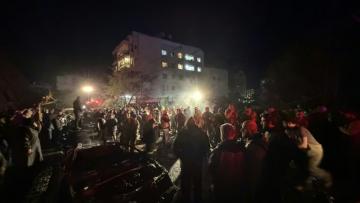 Sur le site de frappes israéliennes dans les banlieues sud de Beyrouth, au Liban, le 1er avril 2026