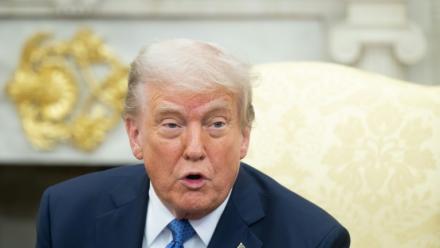 Donald Trump le 24 avril 2025 à la Maison Blanche