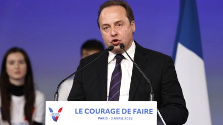 Jean-Christophe Lagarde, alors président de l'UDI, à Paris le 3 avril 2022