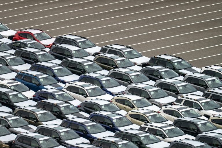 Des voitures de Subaru Corporation  garées au port de Kawasaki, dans la préfecture de Kanagawa, le 17 août 2026 au Japon