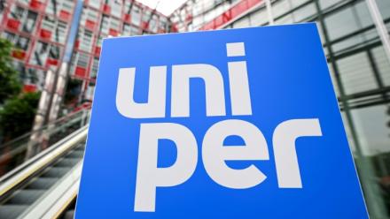 Le logo du géant allemand de l'énergie Uniper, au siège du groupe à Düsseldorf, en Allemagne