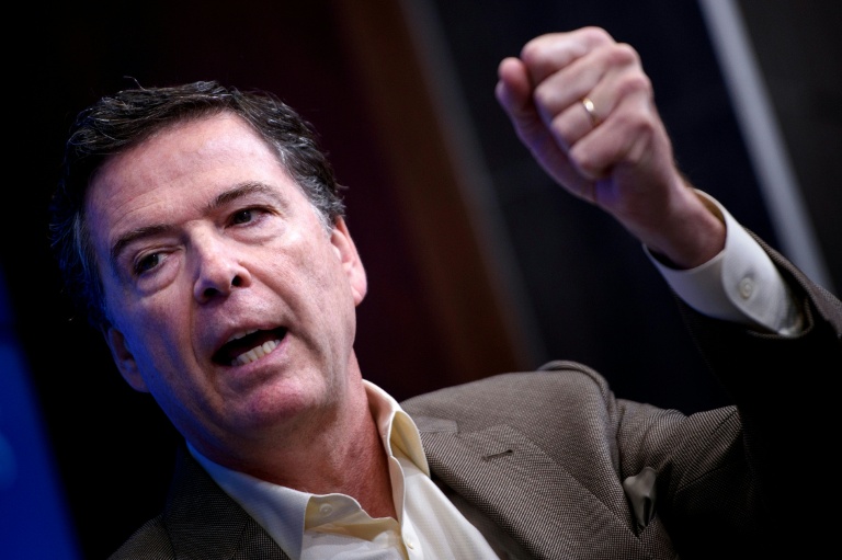 L'ancien directeur du FBI, la police fédérale américaine, James Comey, en promotion de son livre 