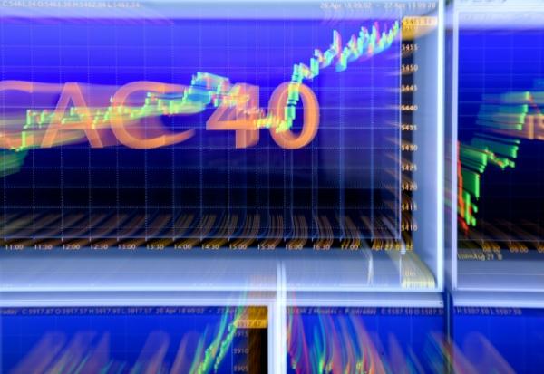 CAC 40 au siège d'Euronext le 27 avril 2018