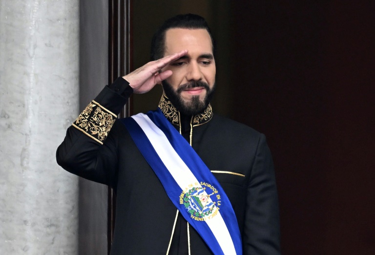 Le président salvadorien Nayib Bukele pendant sa prestation de serment pour son deuxième mandat, le 1er juin 2024
