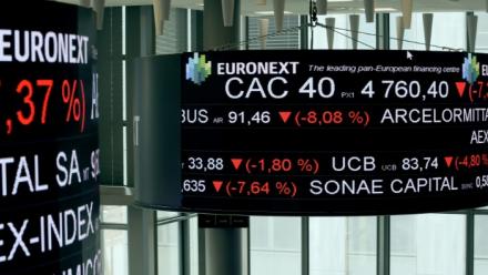 La salle de contrôle d'Euronext, société qui gère la Bourse de Paris