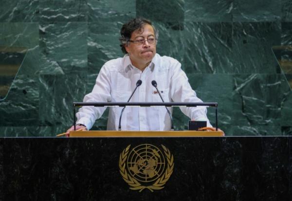 Le président colombien Gustavo Petro à la tribune des Nations Unies à New York, le 23 septembre 2025
