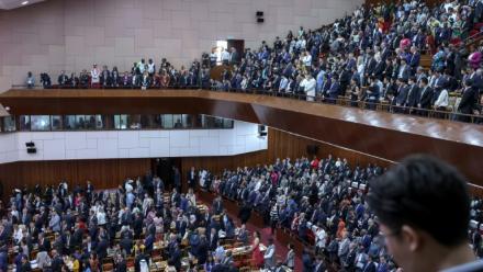 Des participants à la conférence ministérielle de l'OMC à Yaoundé, le 26 mars 2026 au Cameroun