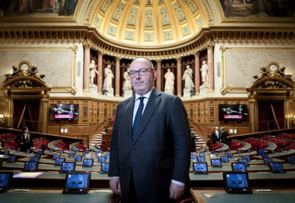 Le sénateur Laurent Duplomb (Les Républicains) à Paris, le 11 février 2025