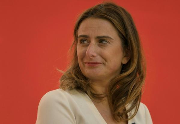 La patronne des Ecologistes Marine Tondelier lors de la 5e édition des "Rencontres de la Gauche"  à Bram, dans le sud-ouest de la France le 27 septembre 2025