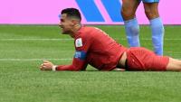 La star portugaise Cristiano Ronaldo grimace lors du match contre la République démocratique du Congo, au Mondial-2026, le 17 juin 2026 à Houston