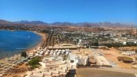 La ville de Charm el-Cheikh, sur la mer Rouge, où des pourparlers entre responsables israéliens et du Hamas se déroulent, le 7 octobre 2025 en Egypte