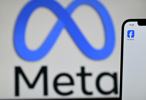 Logo Meta le 20 février 2025 à Guildford, près de Londres.