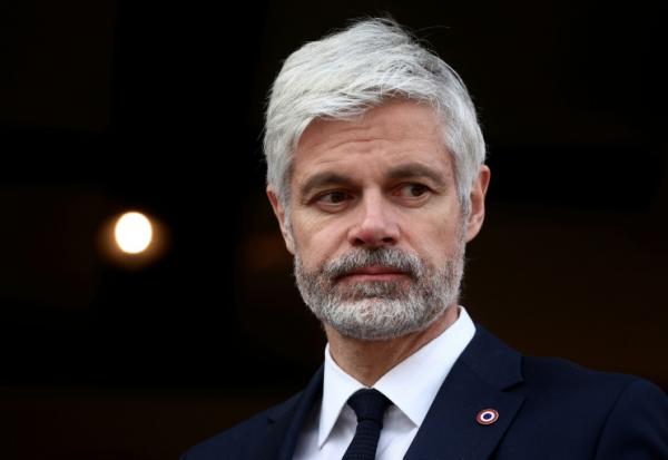 Le président du groupe LR à l'Assemblée Laurent Wauquiez le 23 février 2026 à Albertville
