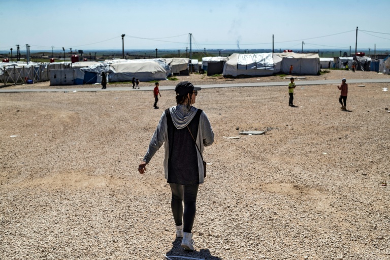 Emilie König dans le camp de détention Al-Roj au nord est de la Syrie le 28 mars 2021