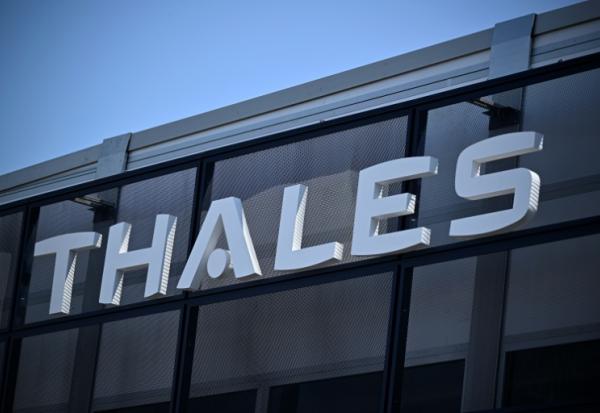 Le logo de Thales au salon du Bourget, près de Paris, le 18 juin 2025
