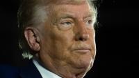 Le président américain Donald Trump le 29 avril 2025 à Warren, dans le Michigan (nord des Etats-Unis), où il a célébré devant des milliers de soutiens les 100 premiers jours de son second mandat