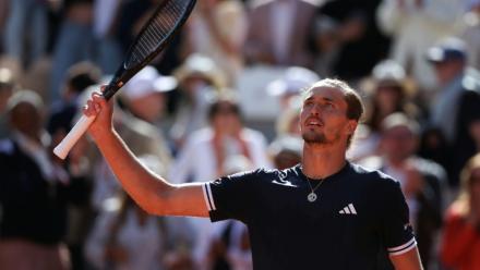 L'Allemand Alexander Zverev, qualifié pour la finale de Roland-Garros, en battant le Tchèque Jakub Mensik, le 5 juin 2026