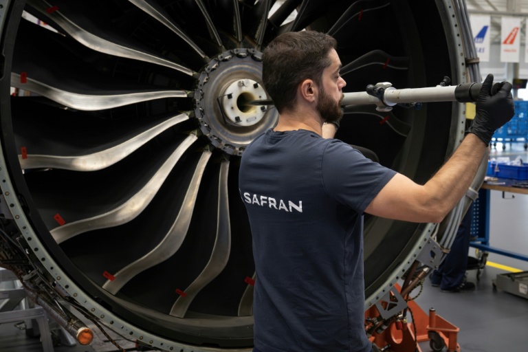 Dans un centre de maintenance des moteurs Leap de CFM, coentreprise de Safran et GE à Bruxelles, le 29 octobre 2024 