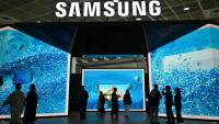 Le stand de Samsung Electronics lors d'un salon au centre de congrès et d'exposition COEX de Séoul, le 22 octobre 2025