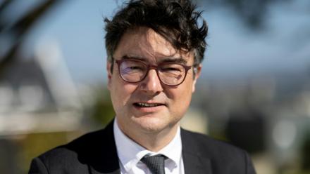 Stéphane Roudaut (divers droite), candidat à la mairie de Brest, le 17 mars 2026, après les résultats du 1er tour des municipales à Brest