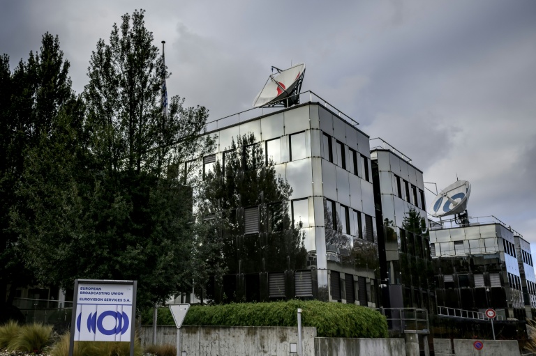 Le siège de l'Union européenne de Radio-Télévision (UER) accueille une assemblée générale de deux jours de l'UER, qui organise le Concours Eurovision de la chanson, à Genève, le 4 décembre 2025