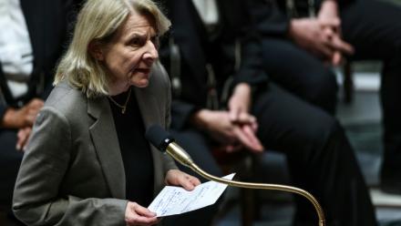 La ministre de la Culture Catherine Pégard à l'Assemblée nationale à Paris le 19 mai 2026