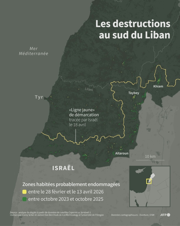 Les destructions au sud du Liban