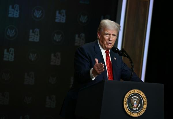 Le président américain Donald Trump lors d'une conférence de presse à la Maison Blanche le 5 août 2025