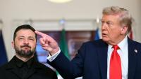 Le président ukrainien Volodymyr Zelensky et le président américain Donald Trump à la Maison Blanche,le 18 août 2025
