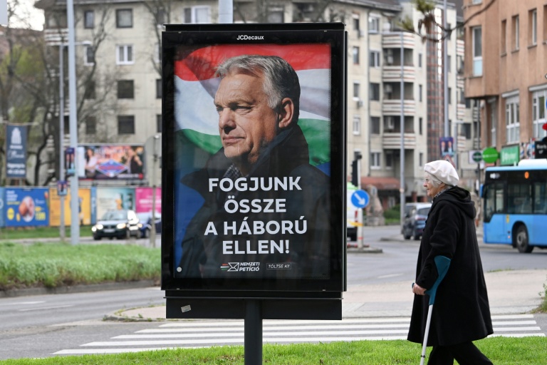 Une affiche électorale du Premier ministre hongrois Viktor Orban 