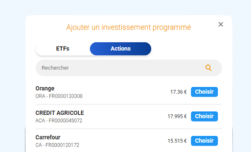 Ajout d'un investissement programmé 1 sur 4