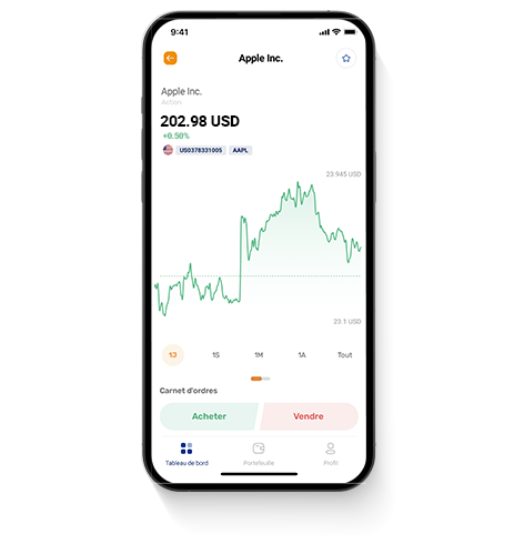 Application Bourse Direct Trading APP sur smartphone